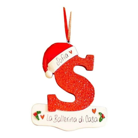 

JHTongC Personalized Letter Pendant with Bead Lanyard Acrylic Xmas Shiny A-Z Hanging Ornament Party Supplies