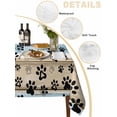 thumbnail image 2 of Blue Dog Paw Print Table Cloth, Vintage Farmhouse Rustic Wooden Grain Waterproof Tablecloth for Rectangle Tables, Reusable Washable Fabric Table Cover for Restaurant Kitchen Dining Tables 54"x108", 2 of 6