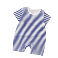 thumbnail image 2 of LYMAYTER Soft Cotton Romper for Newborn Toddler Summer Crew Neck Short Sleeve Jumpsuit 0-24M, 2 of 7