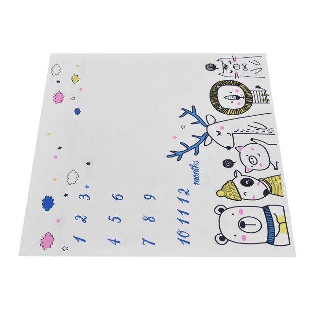 Paño Mensual Para Recién Nacidos, Larga Vida útil Patrón De Dibujos Animados Lindo Paño De Fotografía De Bebé Suave Y Duradero Para Fondo De Foto Cergrey Baby Photography Cloth