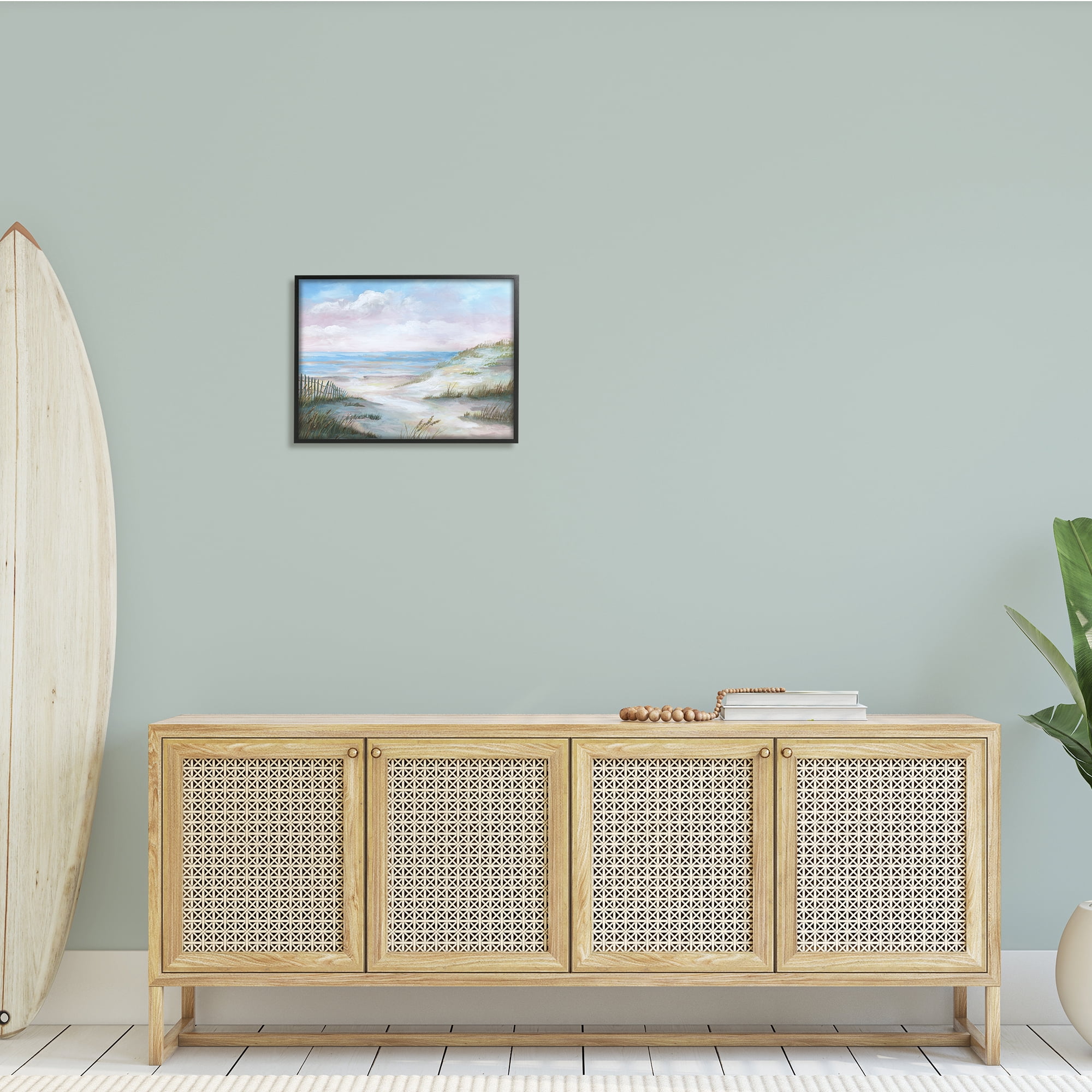 Stupell Indtries Rolling Beach Sand Dunes Soft Pink Beach Sky,20 x 16,Design by Nan