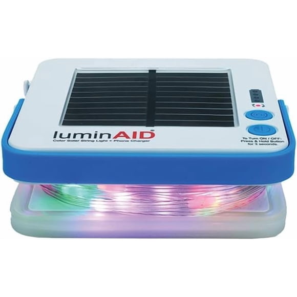 Luz Solar de Cadena LuminAID de 7 Colores, 7 m con Cargador