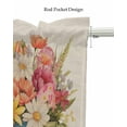 thumbnail image 5 of Easter Floral Linen Curtain Valance for Bedroom/Bathroom/Kitchen/Office/Living/Dining Room Windows,Farmhouse Vase Flower Green Buffalo Plaid Pocket Topper Drapes Decorative Cafe Drapery Panel 42x18, 5 of 6