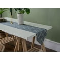 thumbnail image 3 of Nvzi Triangle Tassel Table Runner Green Wave Nordic Jacquard Geometric Table Flag Tassel Fashion Tea Flag Meal Flag Long Strip Polyester Cotton Tablecloth,Blue 11.81*55inch, 3 of 5