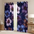 thumbnail image 2 of Manfei Vintage Flowers Curtains Pack of 2 (42x84 Each),Retro Rustic Floral Curtains Blackout,Purple Black Bedroom Curtains For Men Women,Luxury Bedroom Decor, 2 of 6