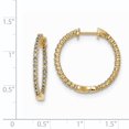 thumbnail image 2 of 14K Gold Polished Diamond In and Out Hinged Hoop Earrings XE2933AA, 2 of 2