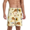 thumbnail image 2 of Bixox Men's Watercolor Bee Honey printed lightweight casual shorts, soft sleep shorts with pockets., 2 of 7