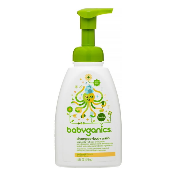 Babyganics Baby Shampoo & Body Wash, Chamomile Verbena, 16 Fl Oz, 3 Ct