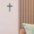 thumbnail image 5 of Rustic Southwest Turquoise Wall Cross – Silver Gem Accents – Western Religious Decor for Living Room, Office, or Entryway – Great Rustic Gift for Home or Holiday, 5 of 7