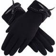 thumbnail image 1 of RV Guantes cálidos de invierno para mujer, guantes de teléfono con pantalla táctil a prueba de viento y forro grueso (negro) oso de fresa Electrónica, 1 of 5