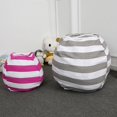 thumbnail image 4 of Children‘s Plush Toy Storage Bag Striped Bean Bag Sofa Quilt Storage Zipper Travel Bag, 4 of 7