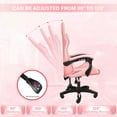 thumbnail image 3 of [US IN STOCK] Gaming Chair Pink Bunny Ergonomic Gamer Chair with Lumbar Support PU Leather High Back Racing Computer Chairs, 3 of 7