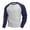 Blue, variant on qafoshin Men Raglan Long Sleeve Pullover Tops, Fashion Textured Knit Crew Neck Shirts, Winter Casual Color Block Sweatshirts