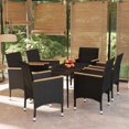 thumbnail image 1 of vidaXL 7 Piece Garden Dining Set with Cushions Black, 1 of 4