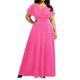 thumbnail image 4 of Vestido rosa intenso de talla grande para mujer, formal, fiesta de noche, dama de honor, madre de la novia, purpurina, vestidos largos de gala de graduación 2025, 4 of 4