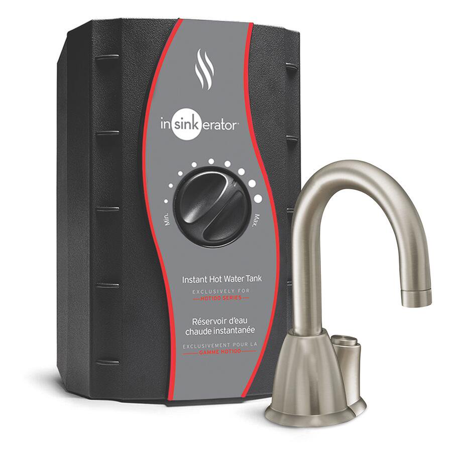 InSinkErator H-HOT-100-SN Instant Hot Water Dispenser with 200-F Water; 2/3  Gallon Tank; 60 Cups/Hour and Self-Closing Valve in Satin Nickel -  Walmart.com