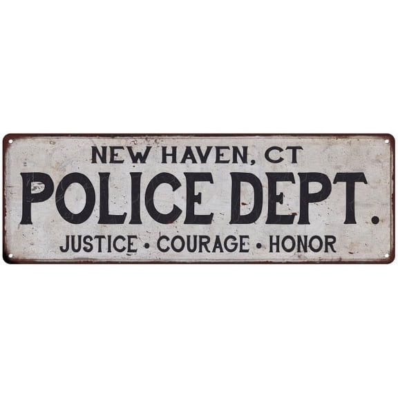 NEW HAVEN, CT POLICE DEPT. Home Decor Metal Sign Gift 6x18 206180012194