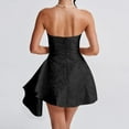 thumbnail image 4 of Women's Strapless Jacquard Mini Dress, Fit and Flare Graduation Party Cocktail Dress, 4 of 6