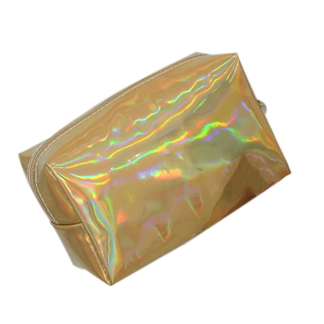 Bolso cosmético holográfico de cuero PU para mujer, bolso de viaje impermeable con cremallera portátil, organizador de bolsos de maquillaje, estuche para artículos de tocador kenally BB6802-05