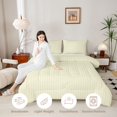 thumbnail image 4 of Castle Fairy Hippie Vertical Stripe Queen Comforter Set 3 Pieces,Tribal Linear Pattern Comforter Sets Queen,Pale Yellow Light Gray,Reversible,1 Comforter and 2 Pillowcases, 4 of 6