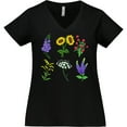 thumbnail image 3 of Inktastic Group of Beautiful Wildflowers Women's Plus Size V-Neck T-Shirt, 3 of 5