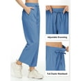thumbnail image 4 of Neiku Lightweight Wide Leg Pants for Women High Waisted Loose Casual Lounge Travel Work Yoga Sweatpants Blue M, 4 of 8