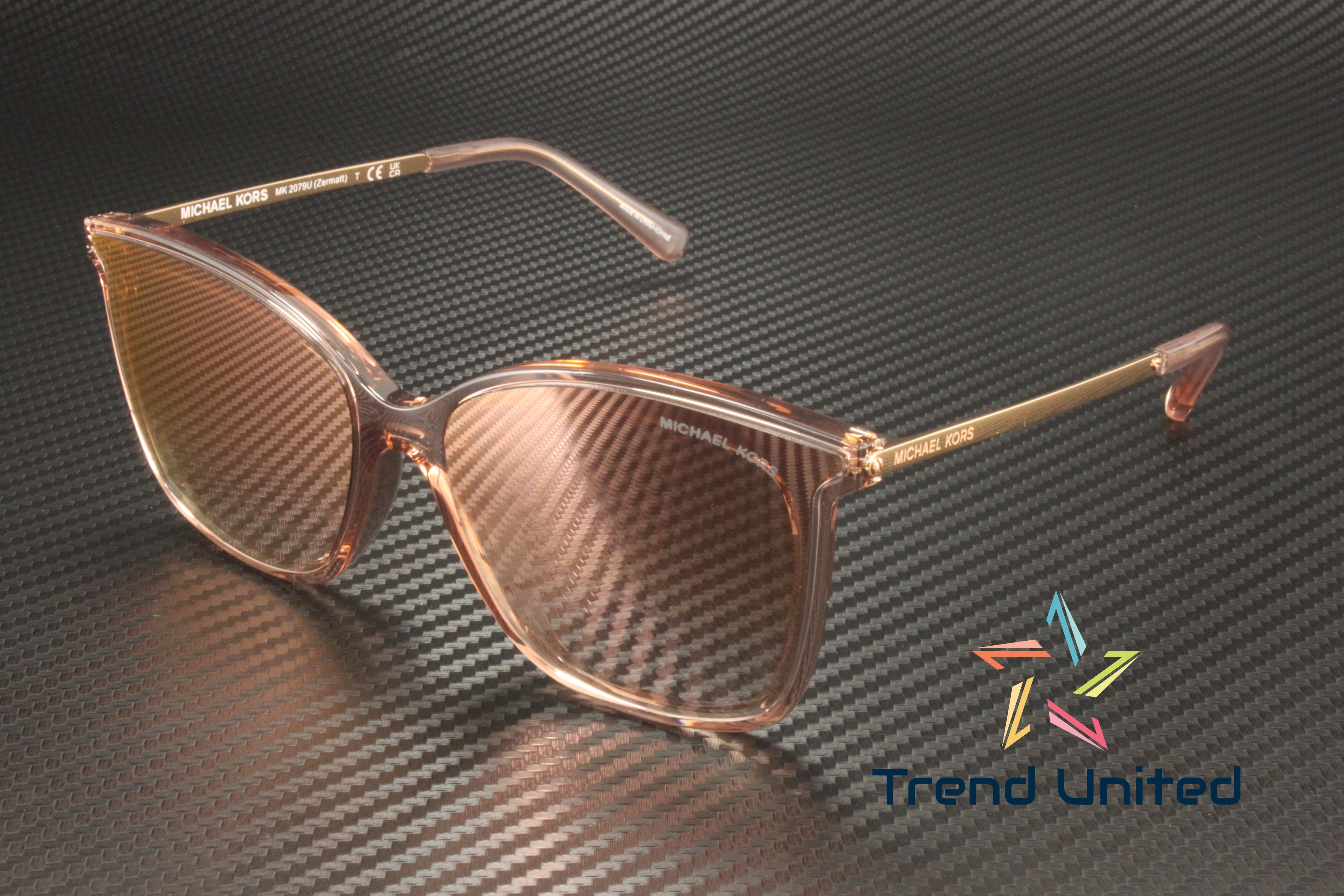Michael Kors Sunglasses MK1024 Lai Aviator Rose Gold Mirrored Lens 58mm Case Michael Kors Sunglasses Pink Frame, Pink Lenses, 58MM, Rose  main image 2