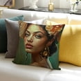 thumbnail image 3 of BANET African Woman Throw Pillow Covers Decorative Black Girl Portrait Pillowcases Colorful Throw Cushion Case for Couch Sofa Bed Car Living Room 24x24in, 3 of 5