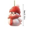 thumbnail image 3 of Adorno de espejo de coche de muñeco de nieve de Navidad - Colgante plano acrílico 2D para decoración del retrovisor, accesorio navideño para automóviles, 3 of 8