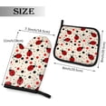 thumbnail image 2 of Ladybugs Oven Mitts and Pot Holders Insulated Gloves & Kitchen Counter Safe Mats for Cooking BBQ Baking Grilling (2-Piece Set), 2 of 6