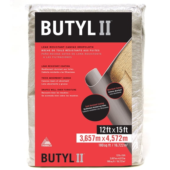 12' x 15' Trimaco 85323 Butyl II Leak Resistant Two Layer Drop Cloth