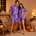 thumbnail image 4 of Halloween Family Matching Pajamas Sets, Halloween Cute Ghost Pumpkin Loungewear, Short Sleeve Top & Elastic Waist Shorts, Halloween Casual Couple PJS Festival for Home Relaxation Wear, 4 of 6