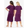 thumbnail image 2 of Only Necessities Plus Size 2-Pack Short Silky Gown, 2 of 6