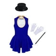 thumbnail image 2 of vastwit Girls Halloween Circus Ringmaster Outfit Modern Dancewear Leotard Dress with Accessories Set Royal Blue 14, 2 of 6
