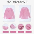 thumbnail image 7 of ZHENHONG T Shirts for Women,Casual V Neck Henley Long Sleeve Tops Oversized Solid Rolled Sleeve Classic Tshirts,Pink Women Blouses, 7 of 7