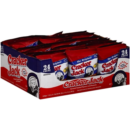 Cracker Jack The Original Caramel Coated Popcorn And Peanuts (24-1.25 Oz) 30 Ounce 24 Count Plastic Bag In Box