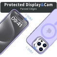 thumbnail image 4 of Phone Case Designed for iPhone 15 Pro Max Case Magnetic with Kickstand,Slim Shockproof Military protecive Buil-in Camera Ring Stand Cover Case for 15 Pro Max 6.7 inch(Purple), 4 of 6