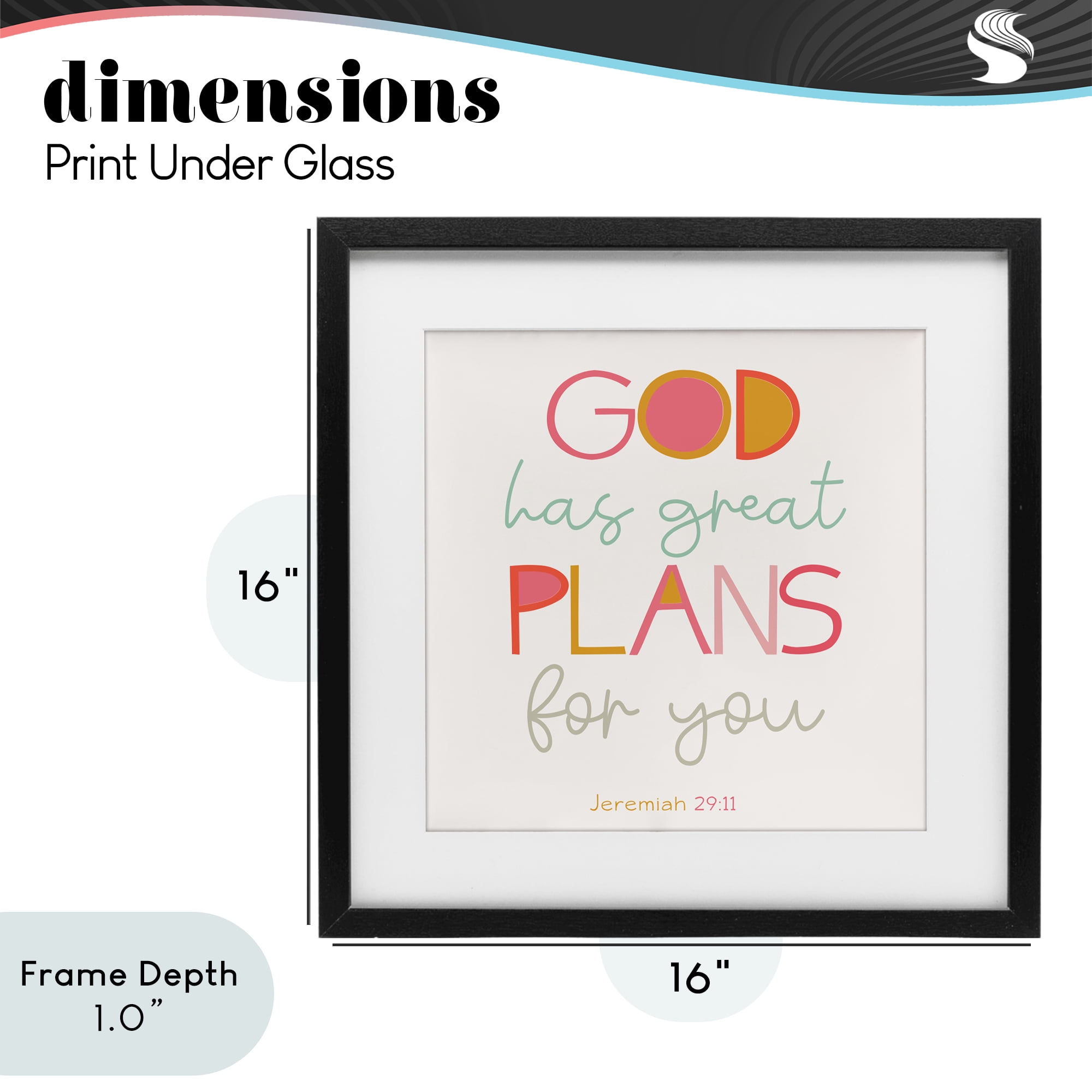 Stupell Industries God's Plans For You Black Framed Print Under Glass, design by SD Graphics Studio