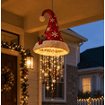 thumbnail image 4 of Lighted Santa Hat Hanging Chandelier, Pre Lit Christmas Santa Hat Decor with Warm LED Lights and Hanging Holiday Charms, Indoor Outdoor Covered Decor, 4 of 5