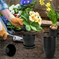 thumbnail image 4 of 8 Pack 5.5" Plastic Plant Pots with Drainage Hole and Trays, Flower Pots for All House Plants, Succulents, Flowers, and Seedling Nursery, Black, 4 of 5