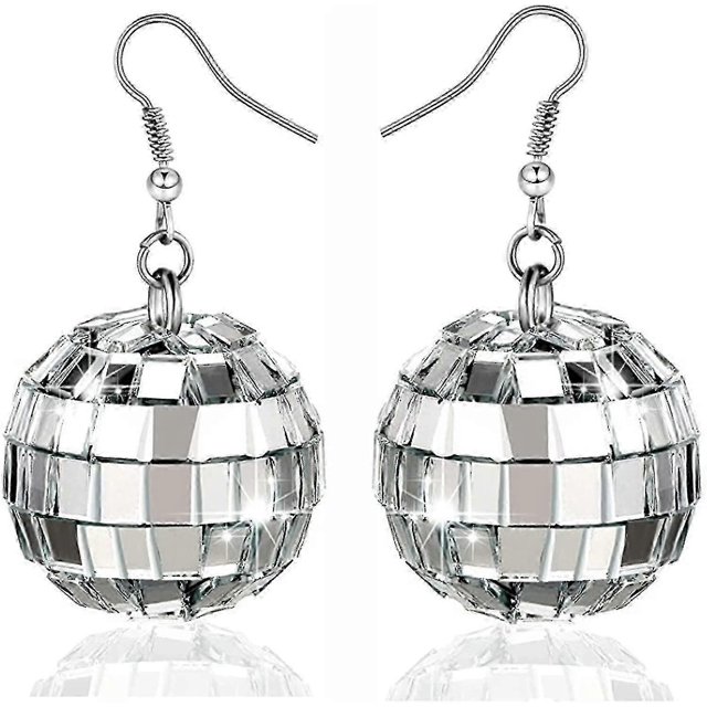 Disco Ball Earrings 24mm 70's Disco Punk Earrings For Women Girls Jewelry