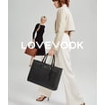 thumbnail image 3 of Bolso de mano para ordenador portátil LOVEVOOK, piel, trabajo de oficina, 17.3 pulgadas, para mujer, 3 of 9