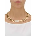 thumbnail image 5 of PalmBeach Jewelry 3-Piece Curb-Link Crystal I.D. Necklace, Bracelet And Drop Earrings Set in Yellow Goldtone, 5 of 9