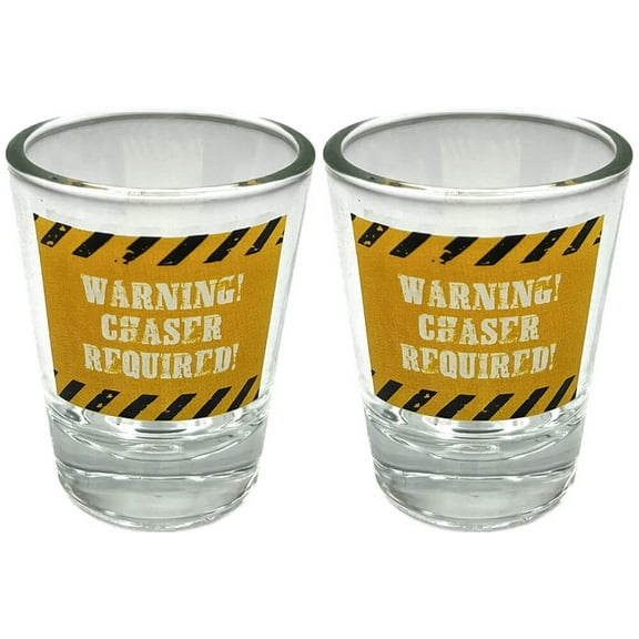 Chaser Required - 2oz Novelty Shot Glass - 2 Piece Set