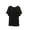 Black, variant on Women's Round Neck Ruffle Short Sleeve Top Gathered Loose Fit Soft Casual Comfortable Everyday Blouse