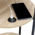 thumbnail image 6 of Convenience Concepts Designs2Go Simon 3 Tier End Table with USB Ports, Weathered White & Black, 6 of 8