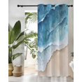 thumbnail image 3 of Abstract Waves Thermal Insulated Blackout Curtains for Bedroom 45 Length Blue White Ocean Spray Seaside Watercolor Room Darkening Curtain 1 Panel Grommet Window Curtain Drape for Living Room, 3 of 7