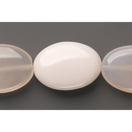 Quartz Flat Oval Beads Flat Smoke Quartz Crystal Oval Beads Semi Precious Gemstones Size: 26x18mm Crystal Energy Stone Healing Power for Jewelry Making ()