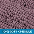 thumbnail image 3 of Bath Mats for Bathroom Non Slip Extra Thick Chenille Striped Bath Rug 24" x 36" Absorbent Non Skid Fluffy Soft Shaggy Rugs Washable Plush Mats for Indoor, Bath Room, Tub - Mauve/Rose, 3 of 6