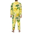 thumbnail image 5 of Bingfone Men'S Pajama Set 2 Piece Loungewear Pjs, Long Sleeve With Pajama Pants-Lemon (2), 5 of 9